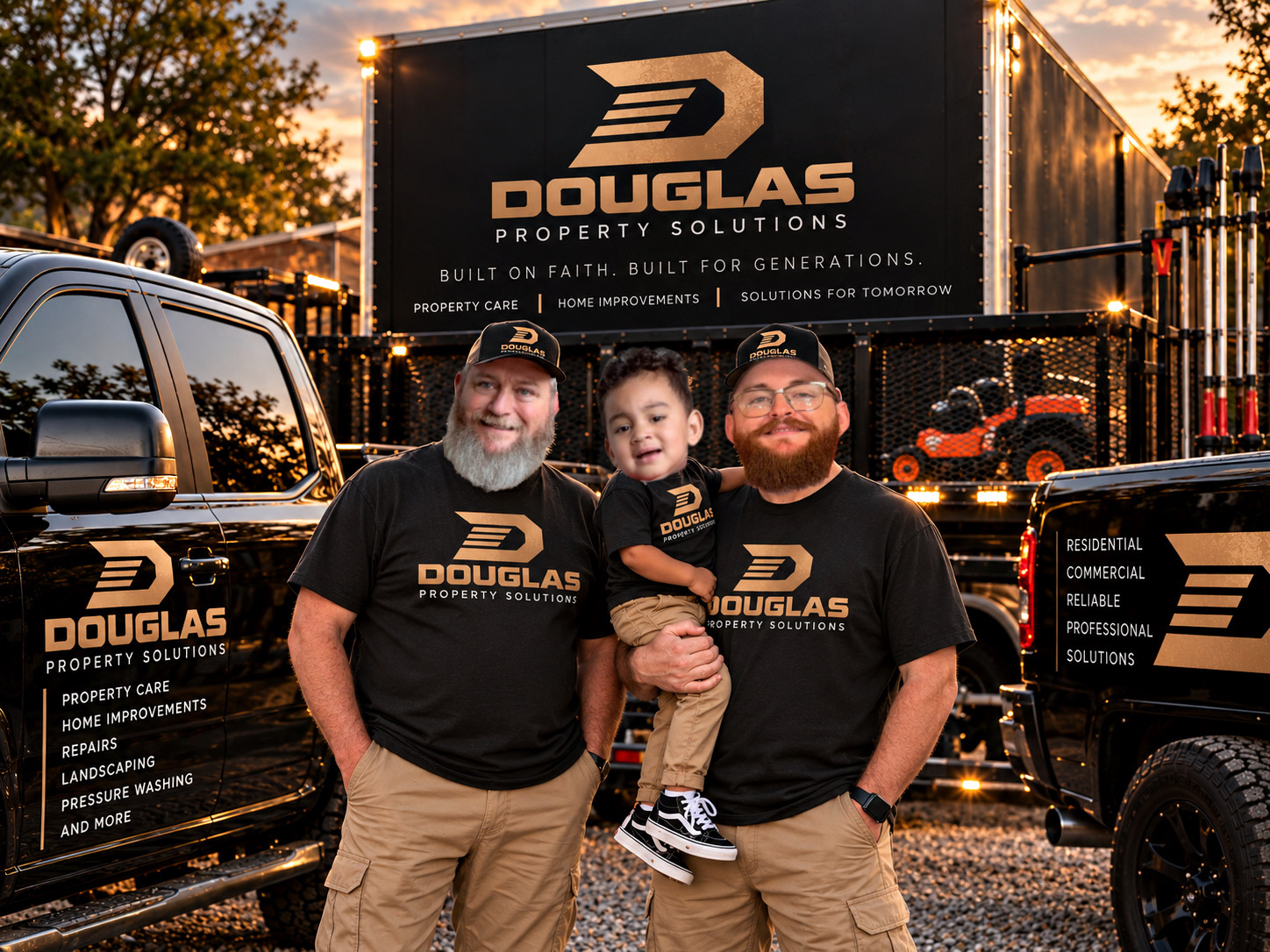 Three generations of the Douglas family representing Douglas Property Solutions